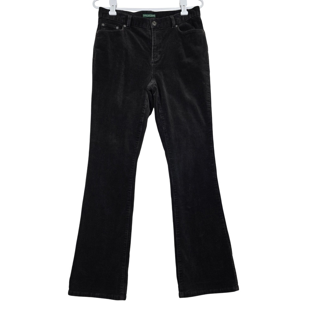 Lauren Ralph Lauren‎ Corduroy Pants Womens 6 Brown Gray Straight Leg Stretch